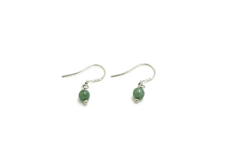 Pendientes de jade 0,5cm - Verde / Transparente 3