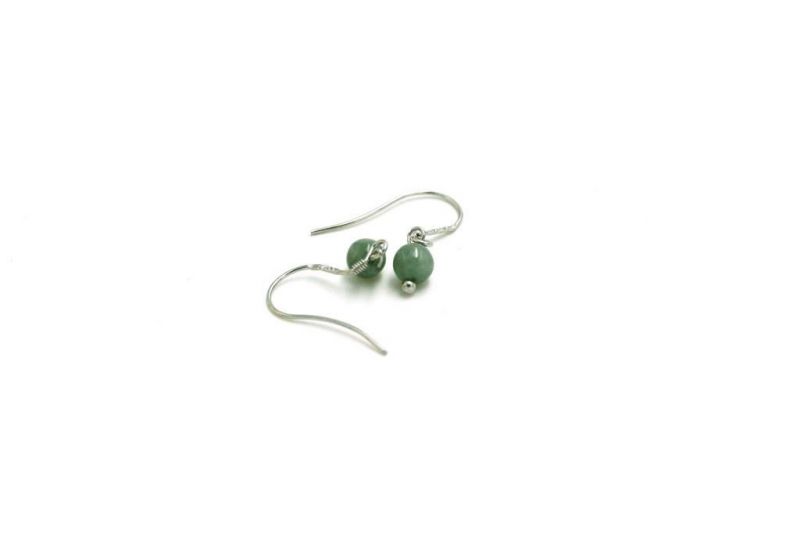 Pendientes de jade 0,5cm - Verde / Transparente 4