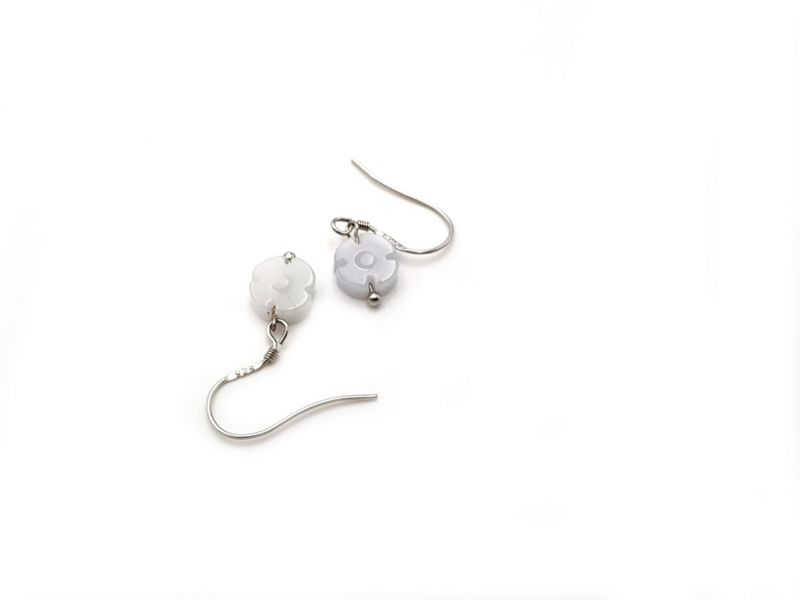 Pendientes de jade Flor blanca 4