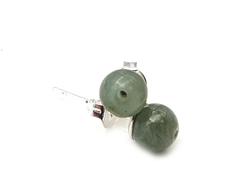 Pendientes de jade Pequeñas cuentas de jade - 6mm - verde 4