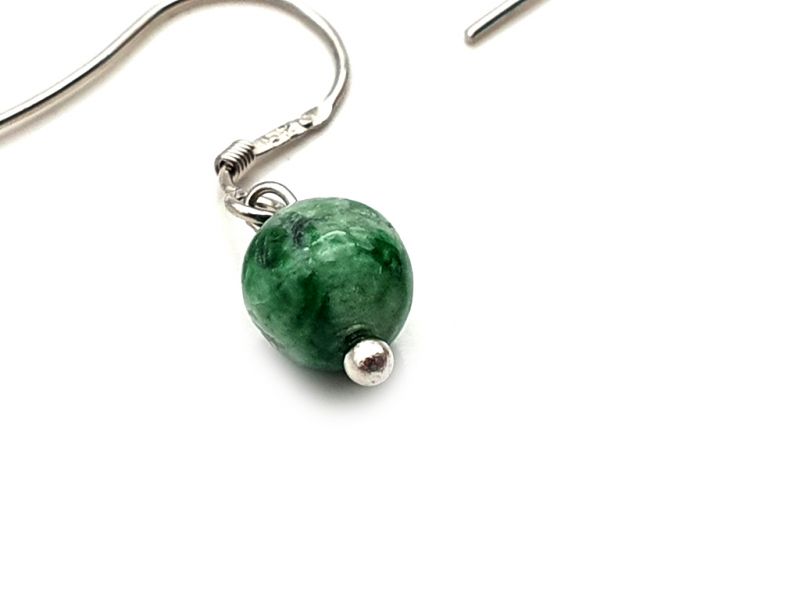 Pendientes de jade Perla verde - 6mm 3