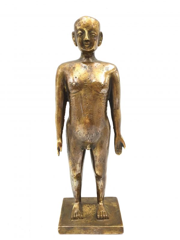 Pequeña estatua de acupuntura china en bronce - Niño 1