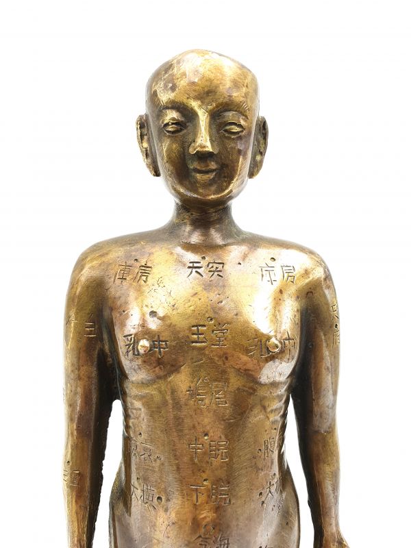 Pequeña estatua de acupuntura china en bronce - Niño 2