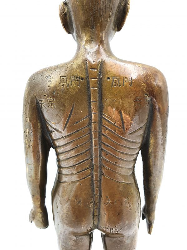 Pequeña estatua de acupuntura china en bronce - Niño 5