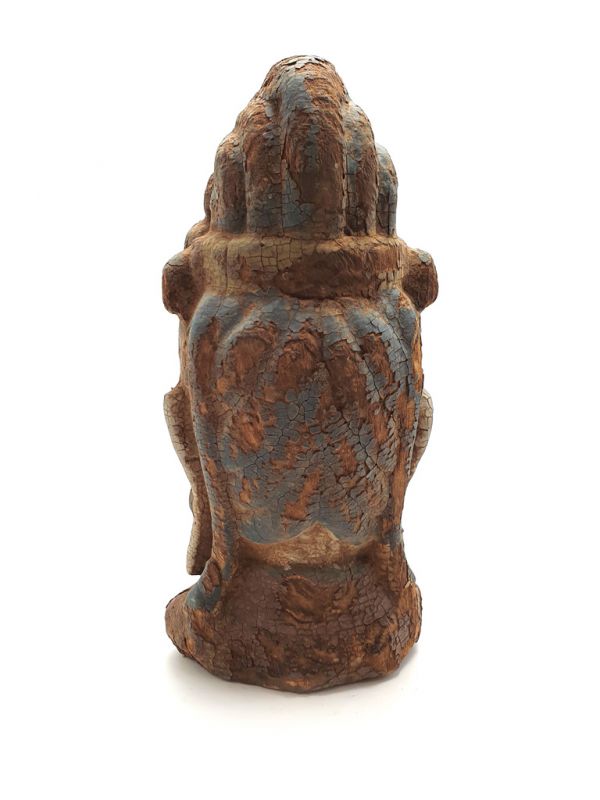 Pequeña Estatua de Madera - Diosa Guanyin cabeza 27cm 4