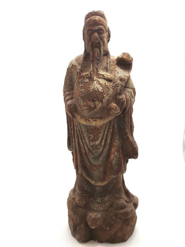 Pequeña Estatua de Madera Sabio budista de pie 1
