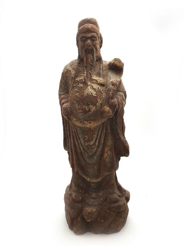 Pequeña Estatua de Madera Sabio budista de pie 2