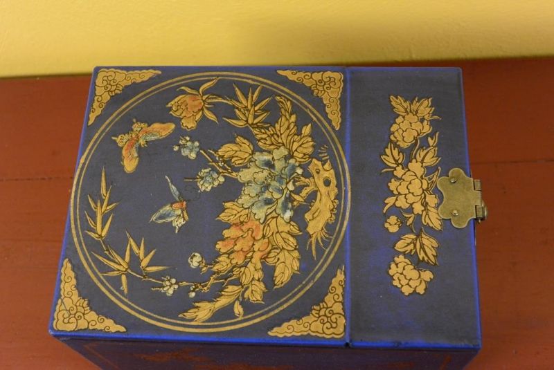 Pequeña Joyero Chino - Azul Mariposas 5