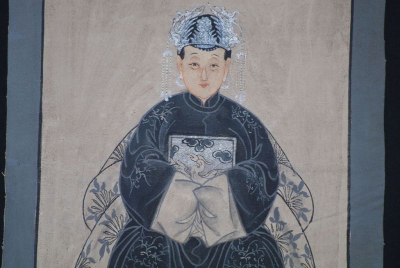 Pequeña Pareja de ancestros Chinos Pintura China Moderno 2 3
