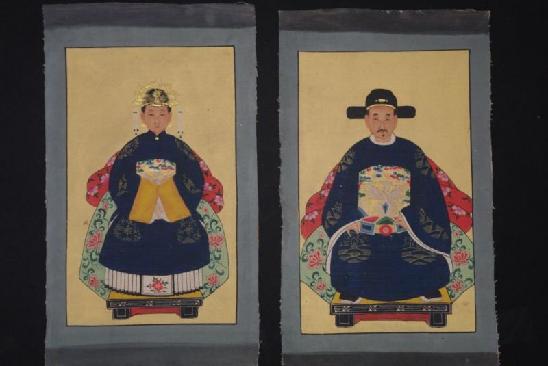 Haga clic en la imagen para ampliar Pequeña Pareja de Emperador - Dinastía Ming - Azul Marino 1