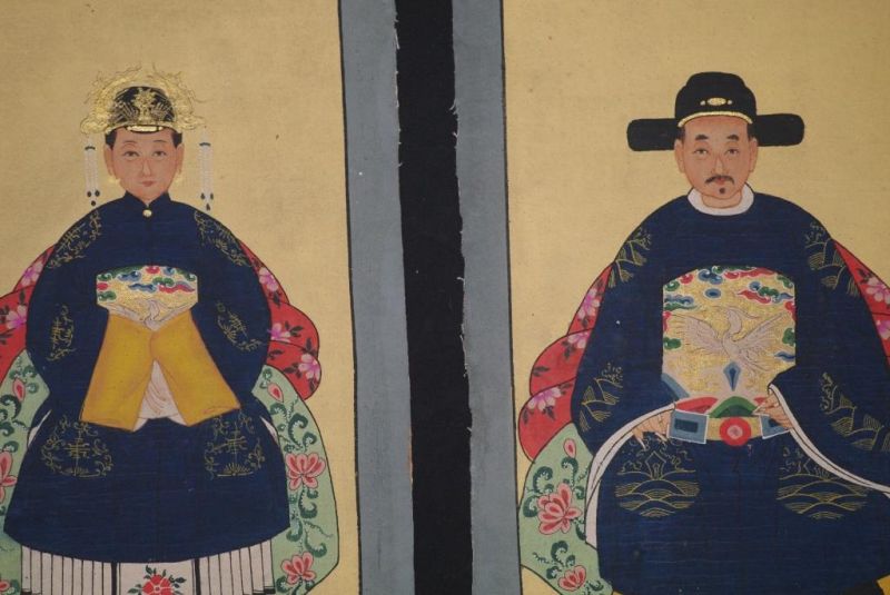 Haga clic en la imagen para ampliar Pequeña Pareja de Emperador - Dinastía Ming - Azul Marino 2