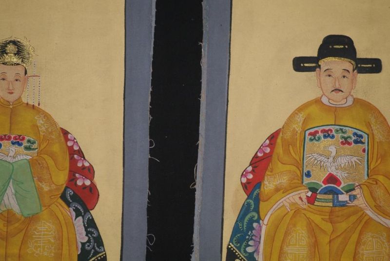 Pequeña Pareja de Emperador - Dinastía Qing - Amarillo Imperial 3