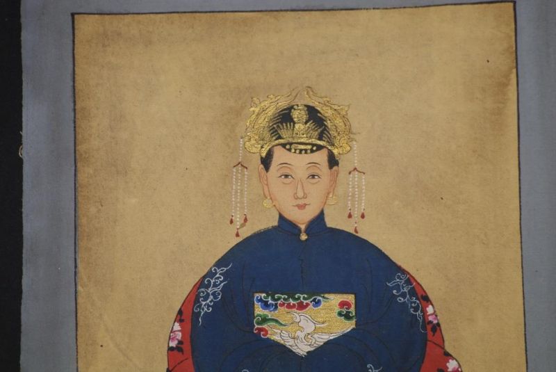 Pequeña Pareja de Emperador - Dinastía Qing - Azul Marino 3
