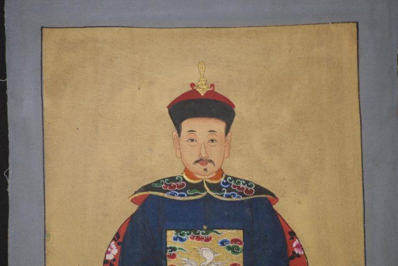 Pequeña Pareja de Emperador - Dinastía Qing - Azul Marino 4