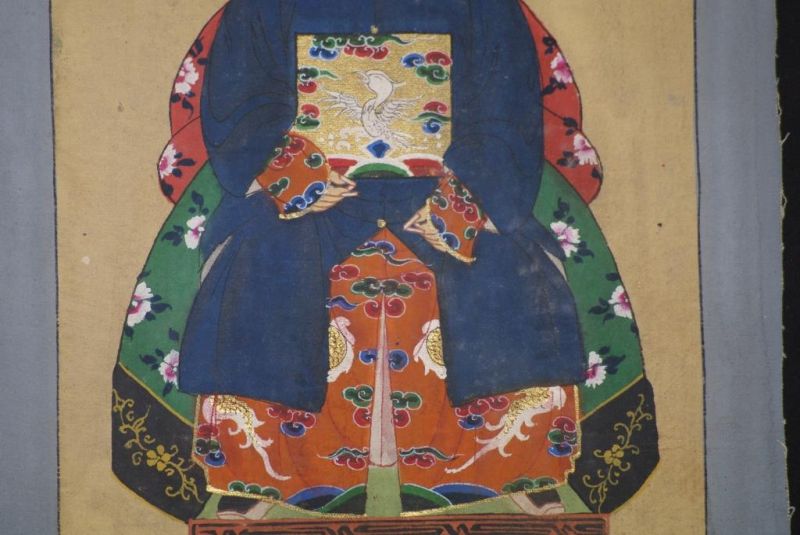Pequeña Pareja de Emperador - Dinastía Qing - Azul Marino 5