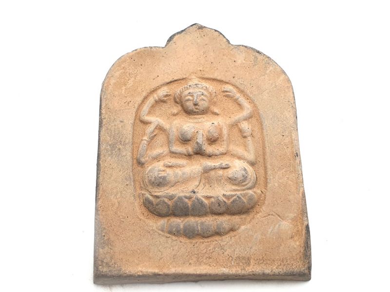 Pequeña Placa de terracota de China Bodhisattva Mahayana 1