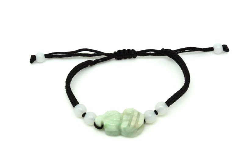 Pequeña Pulsera de Jade Leones de Fu 3 1