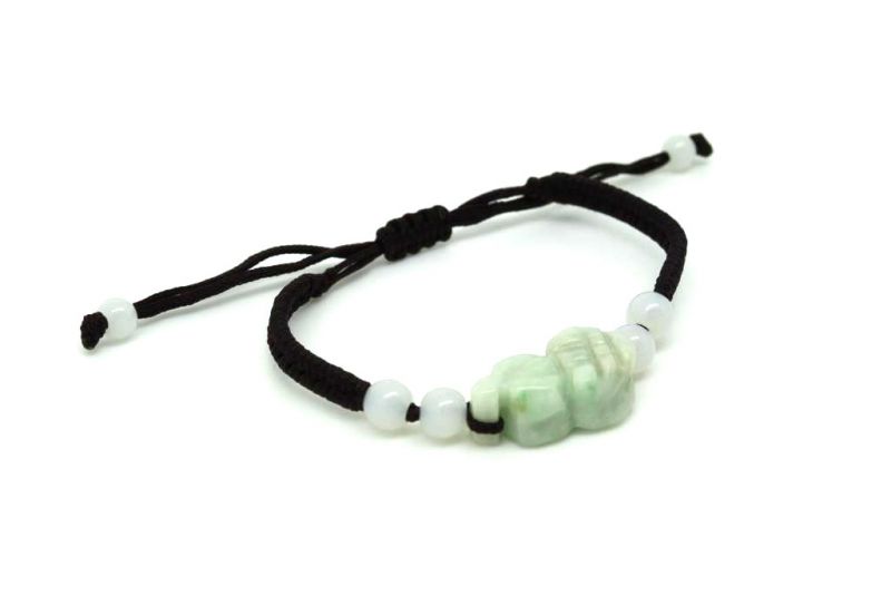 Pequeña Pulsera de Jade Leones de Fu 3 3