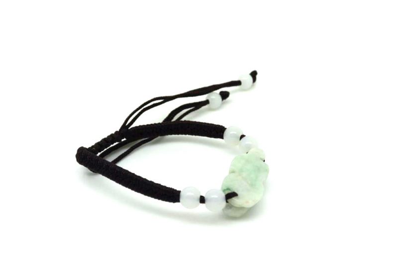 Pequeña Pulsera de Jade Leones de Fu 3 4