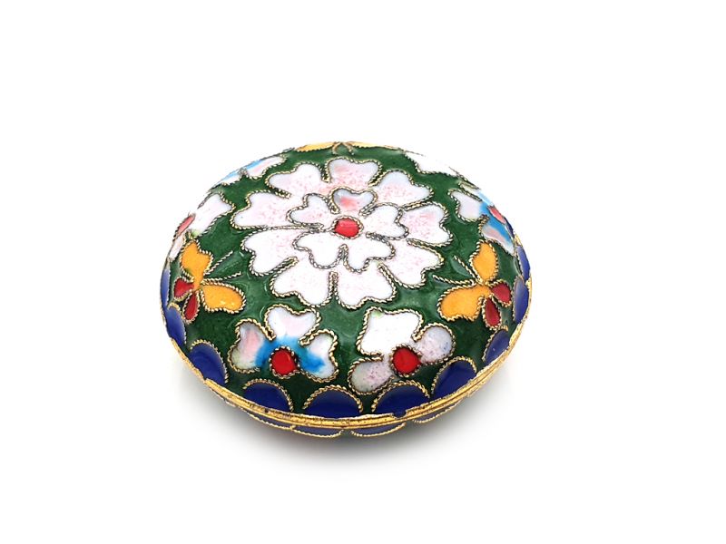 Pequeño Cajita de cloisonné Verde 1