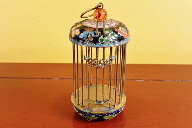 Pequeño Jaula de Grillos China Cloisonné Negro 1