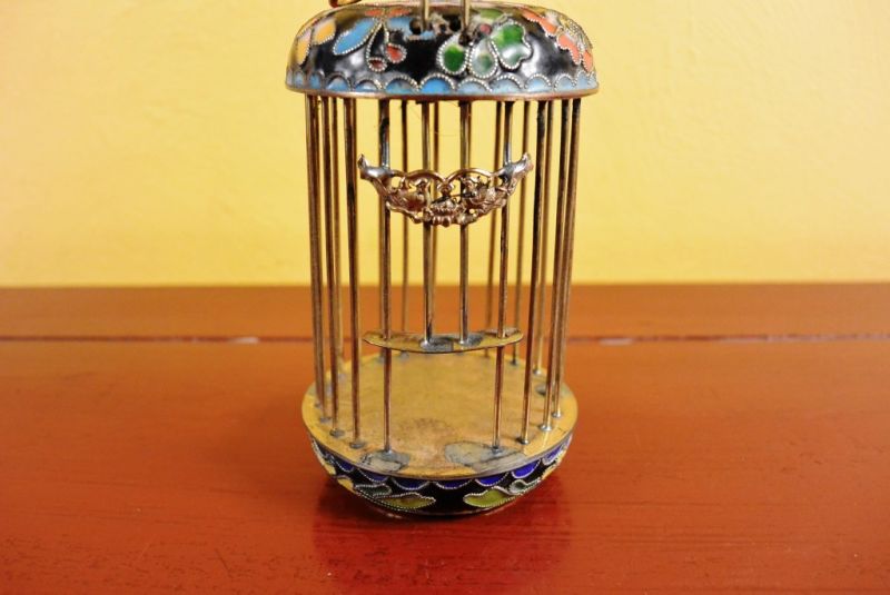 Pequeño Jaula de Grillos China Cloisonné Negro 2