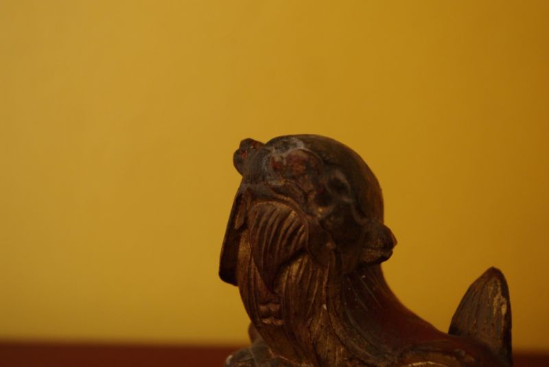 Pequeño par de Leones de Buda Antigua 5