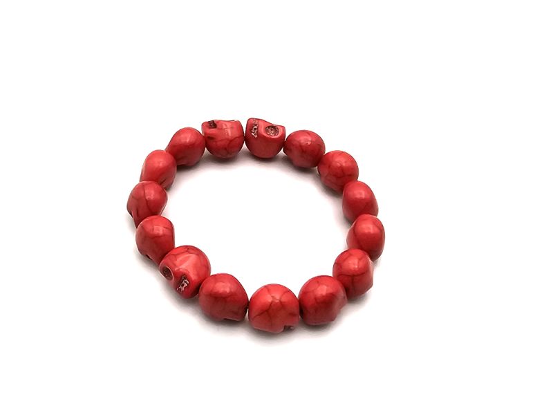 Pequeño Pulsera étnica Calavera - Roja 3