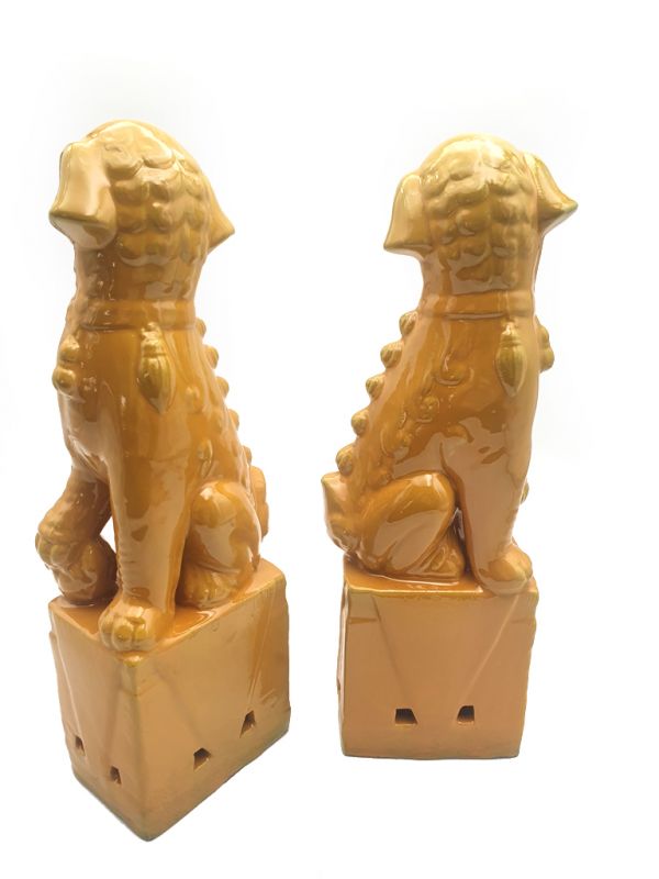 Perros de Fu de porcelana Amarillo 4