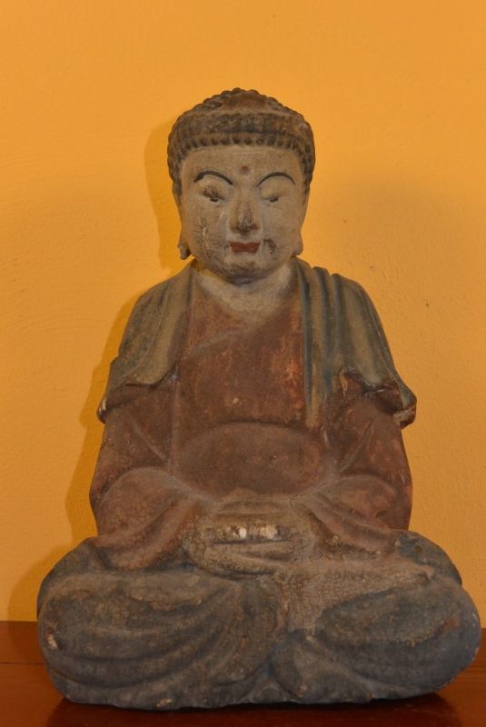 Petit Bouddha en bois Chinois Statuette Thai