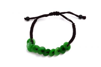 Petit Bracelet en Jade véritable Catégorie B - 10 petits disques Petit Bracelet en Jade véritable Catégorie B - 10 petits disques