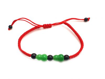 Petit Bracelet en Jade véritable Catégorie B -Double gourdes WuLou