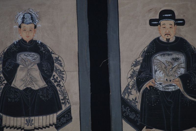 Petit Couple d'ancêtres chinois Peinture Chinoise Morderne 2