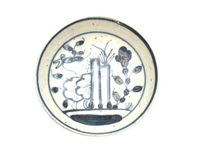 Petite assiette Chinoise en porcelaine 10cm - Le jardin chinois - fleurs