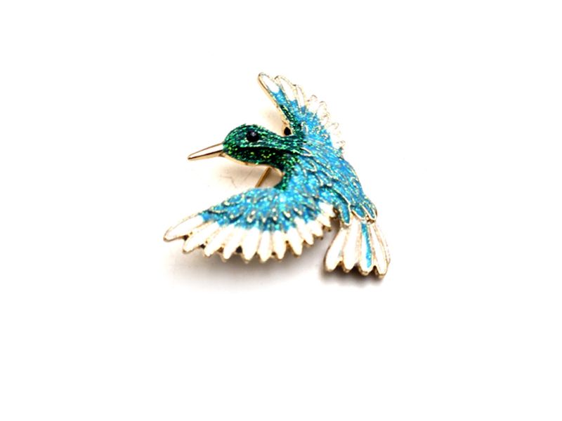 Petite broche chinoise porte-bonheur – Oiseau bleu symbole de liberté