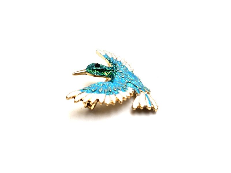 Cliquez sur la vignette pour agrandir et survolez la photo pour zoomer Petite broche chinoise porte-bonheur – Oiseau bleu symbole de liberté 2