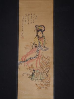 Petite Peinture Chinoise - Kakemono - Dame de cour 4