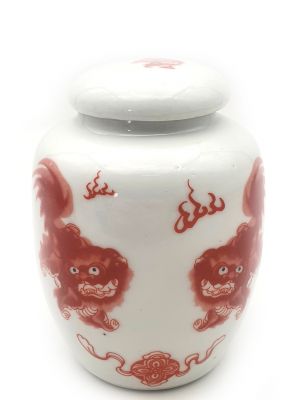 Petite Potiche Chinoise Colorée - Lion gardien chinois Petite Potiche Chinoise Colorée - Lion gardien chinois