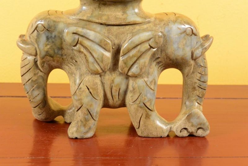 Estatua de jade - Doble elefante 2