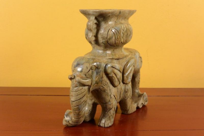 Estatua de jade - Doble elefante 3