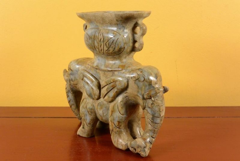 Estatua de jade - Doble elefante 4