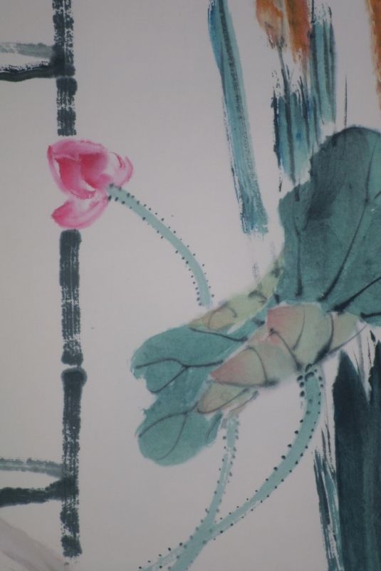 Pintura china Acuarela sobre Seda El jardín 5