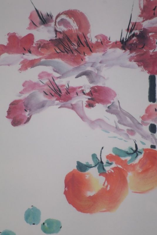 Pintura china Acuarela sobre Seda Hortensia 4