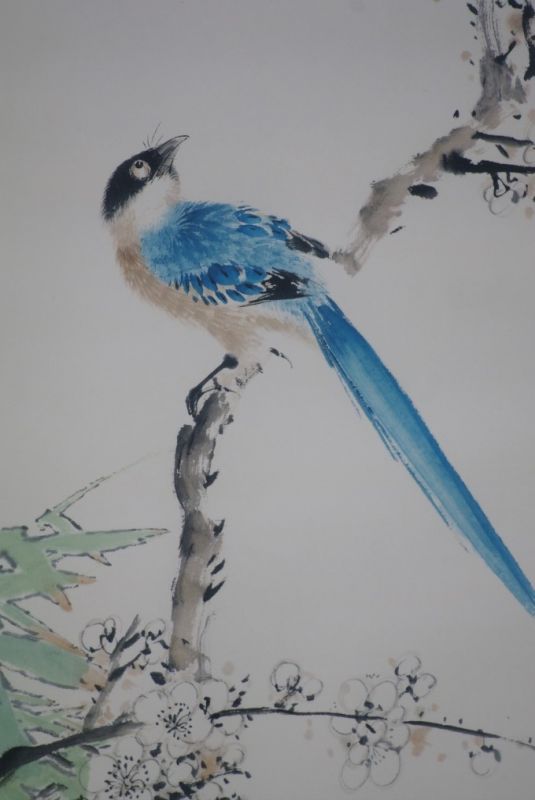 Pintura china Acuarela sobre Seda Loro 3