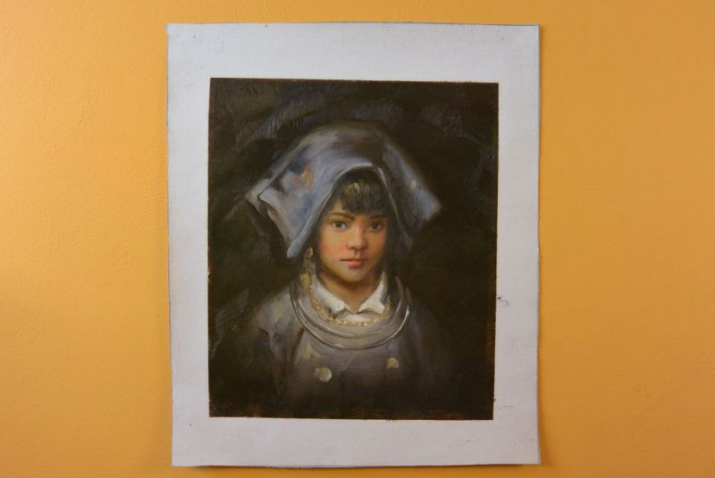 Pintura China al olió Mujer Miao 2 2