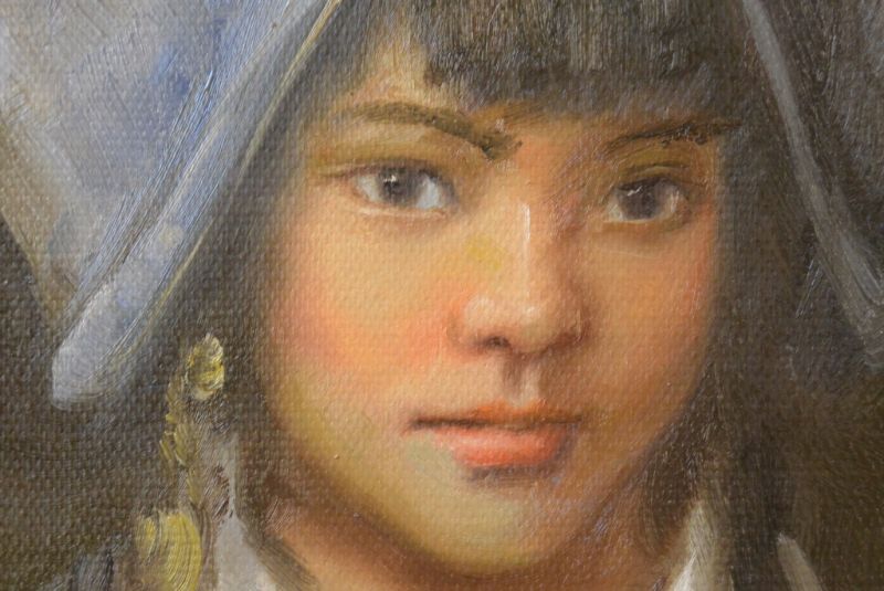 Pintura China al olió Mujer Miao 2 4