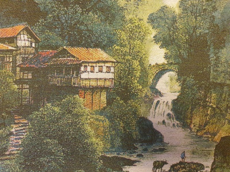 Pintura china - Bordado en seda - Paisaje - Cascadas 4