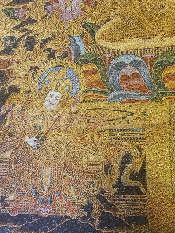 Pintura china - Bordado en seda - Thangka - Buda blanco y dorado 3