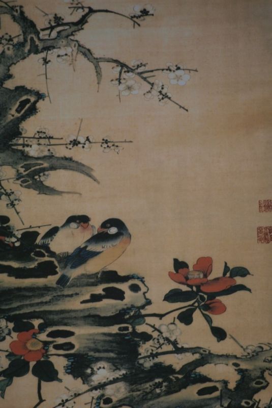 Pintura China Flores y pájaros Primavera 3