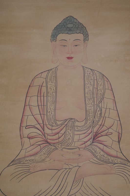 Pintura China Kakemono Buda - Meditación - Posición de loto 2